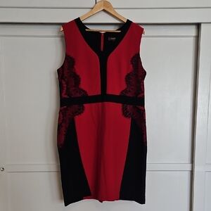 Red & Black Dress with Lace